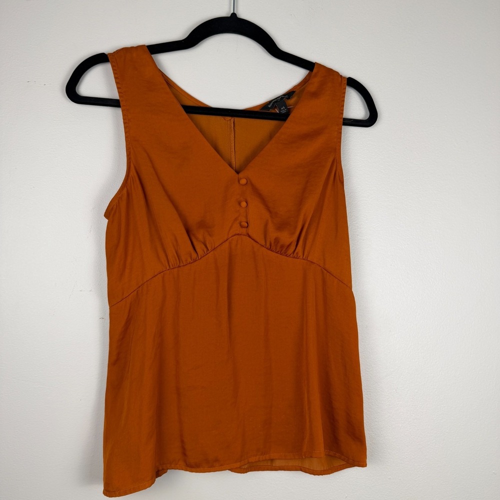 Banana Republic Top Women's XS Orange Rust Sleeveless V-Neck Pullover Dressy